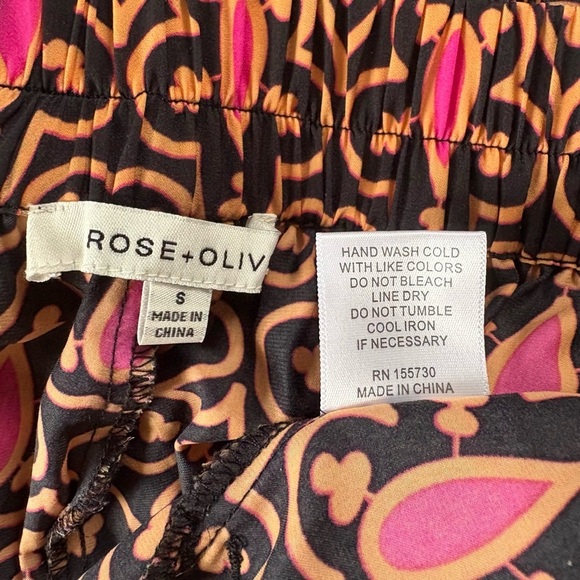 Rose & Olive High Waist Wide Leg Elastic Back with Pockets Pants, Size: Small - Picture 9 of 11